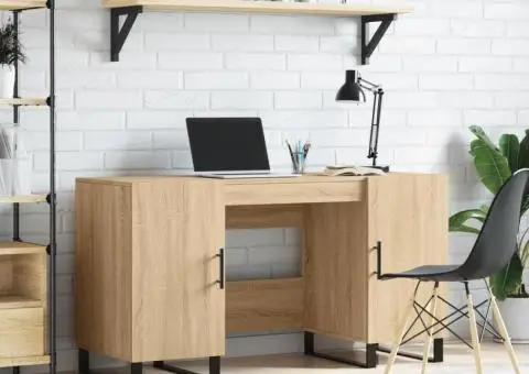 Birou, stejar sonoma, 140x50x75 cm, lemn compozit - 1/5