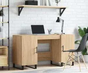 vidaXL Birou, stejar sonoma, 140x50x75 cm, lemn compozit