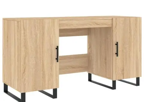 Birou, stejar sonoma, 140x50x75 cm, lemn compozit - 2/5