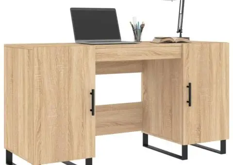 Birou, stejar sonoma, 140x50x75 cm, lemn compozit - 3/5