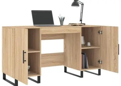 Birou, stejar sonoma, 140x50x75 cm, lemn compozit - 4/5