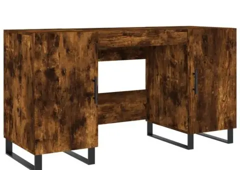 Birou, stejar afumat, 140x50x75 cm, lemn compozit - 2/5