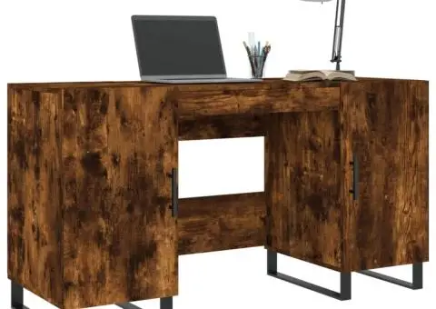 Birou, stejar afumat, 140x50x75 cm, lemn compozit - 3/5