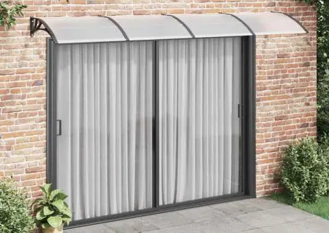 Copertină de ușă, negru, 350x100 cm, policarbonat - 1/5