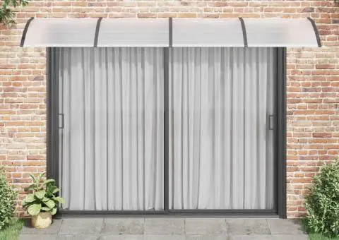 Copertină de ușă, negru, 350x100 cm, policarbonat - 3/5