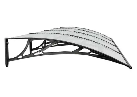 Copertină de ușă, negru, 350x100 cm, policarbonat - 5/5