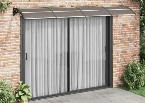 Copertină de ușă, negru, 350x100 cm, policarbonat - 1/5