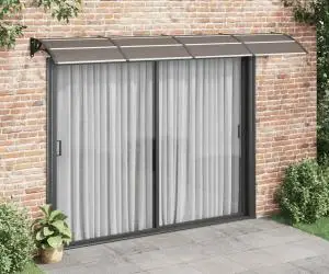 vidaXL Copertină de ușă, negru, 350x100 cm, policarbonat