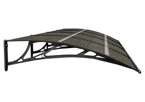 Copertină de ușă, negru, 350x100 cm, policarbonat - 5/5