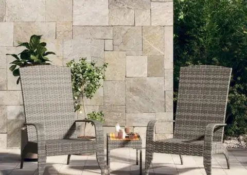 Scaun Adirondack de grădină, gri, poliratan - 1/5