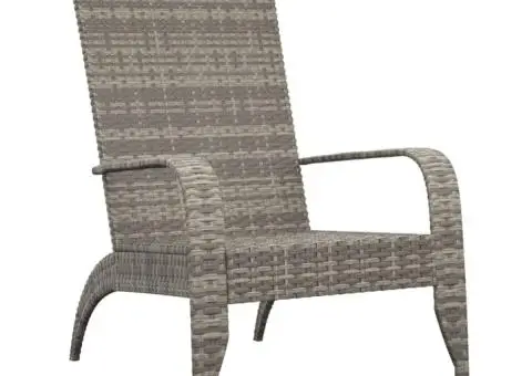 Scaun Adirondack de grădină, gri, poliratan - 2/5