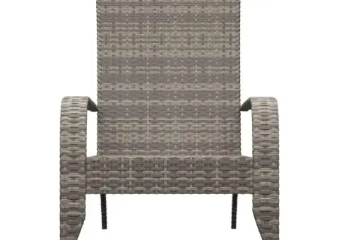 Scaun Adirondack de grădină, gri, poliratan - 3/5