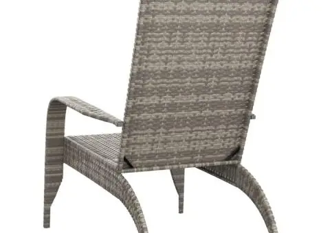 Scaun Adirondack de grădină, gri, poliratan - 5/5