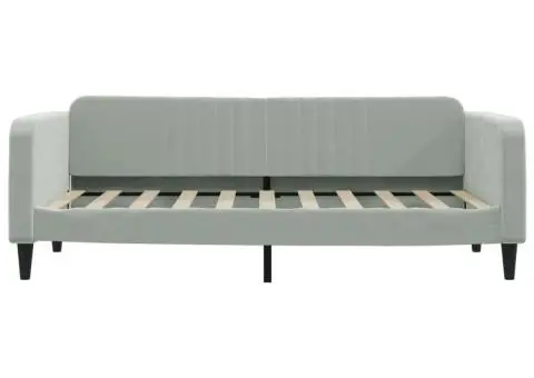 Cadru de pat, gri deschis, 90x190 cm, catifea - 3/5