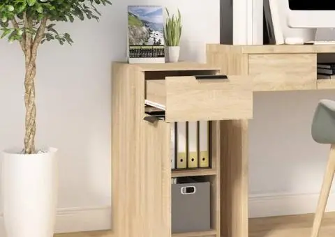 Dulap de birou, stejar sonoma, 33,5x50x75 cm, lemn prelucrat - 3/5