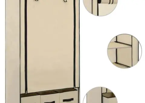 Șifonier, crem, 87 x 49 x 159 cm, material textil - 2/5