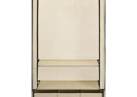 Șifonier, crem, 87 x 49 x 159 cm, material textil - 4/5