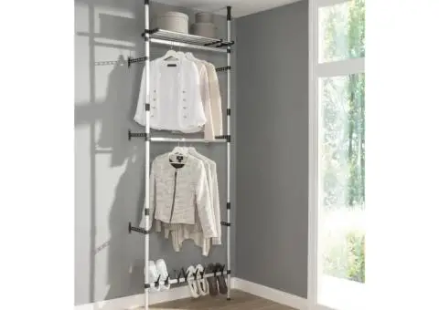 Sistem șifonier telescopic, cu bare și raft, aluminiu - 5/5
