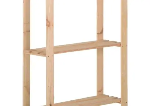 Raft depozitare 3 niveluri, 60x28,5x90 cm, lemn masiv de pin - 1/5
