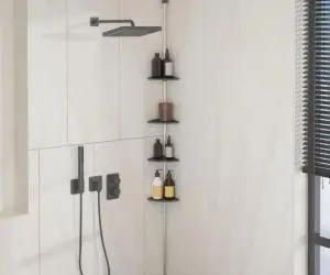 vidaXL Raft de colț pentru duș telescopic 4 niveluri argintiu aluminiu