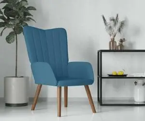 vidaXL Scaun de relaxare, albastru, catifea