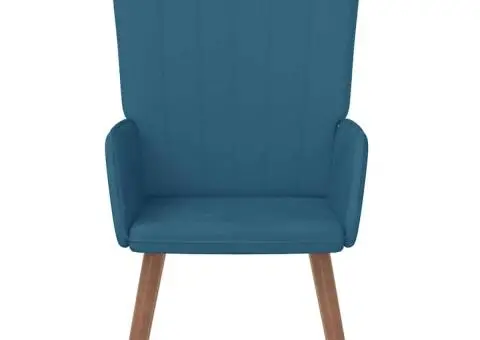 Scaun de relaxare, albastru, catifea - 3/5