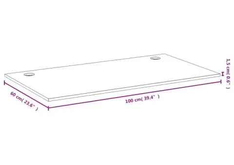 Blat de birou, 100x60x1,5 cm, bambus - 4/4