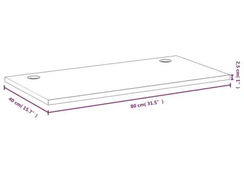 Blat de masă, 80x40x2,5 cm, bambus - 4/4