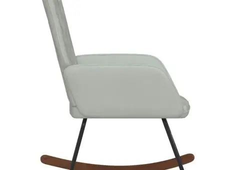 Scaun balansoar, gri deschis, catifea - 4/5