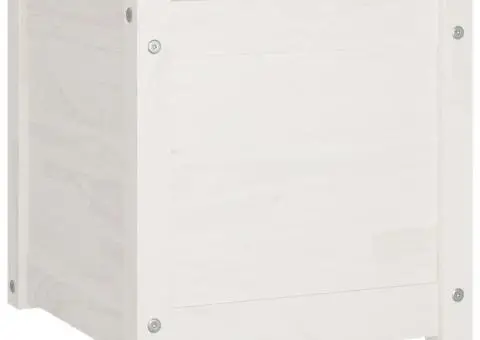 Jardinieră de grădină, alb, 40x40x40 cm, lemn masiv de pin - 2/5