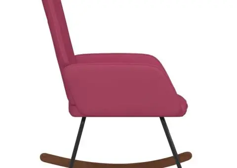 Scaun balansoar, roșu vin, catifea - 4/5