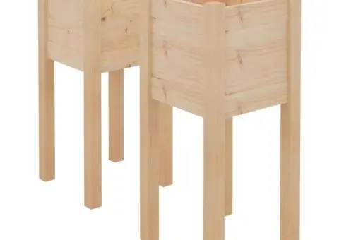 Jardiniere de grădină, 2 buc., 31x31x70 cm, lemn masiv de pin - 2/5