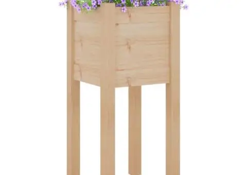 Jardiniere de grădină, 2 buc., 31x31x70 cm, lemn masiv de pin - 3/5