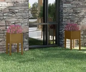 vidaXL Jardiniere grădină 2 buc. maro miere 40x40x70 cm lemn masiv pin