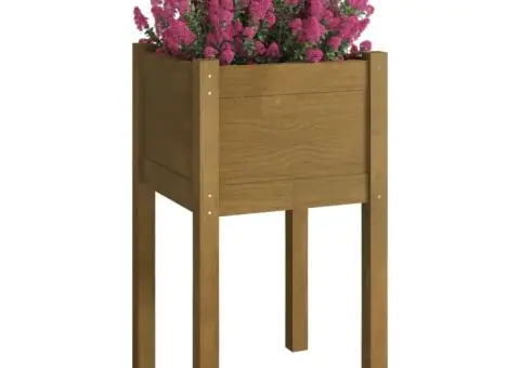 Jardiniere grădină 2 buc. maro miere 40x40x70 cm lemn masiv pin - 3/5