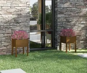 vidaXL Jardiniere grădină 2 buc. maro miere 50x50x70 cm lemn masiv pin