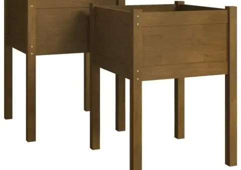 Jardiniere grădină 2 buc. maro miere 50x50x70 cm lemn masiv pin - 2/5