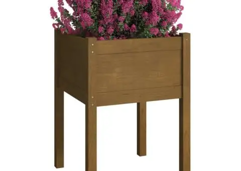 Jardiniere grădină 2 buc. maro miere 50x50x70 cm lemn masiv pin - 3/5