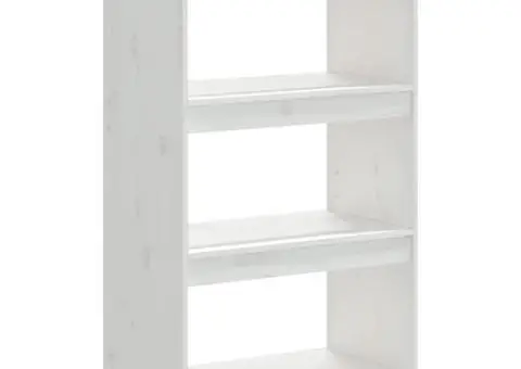 Bibliotecă/Separator cameră alb 60x35x103 cm lemn masiv de pin - 2/5