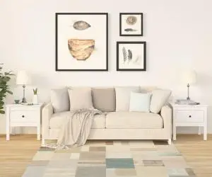 vidaXL Mese laterale, 2 buc., alb, 50x50x49 cm, lemn masiv de pin