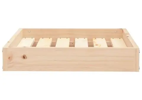 Pat pentru câini, 51,5x44x9 cm, lemn masiv de pin - 3/5