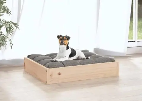 Pat pentru câini, 51,5x44x9 cm, lemn masiv de pin - 5/5