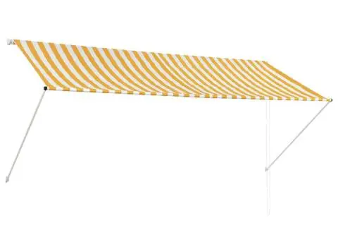 Copertină retractabilă, galben și alb, 300 x 150 cm - 2/5