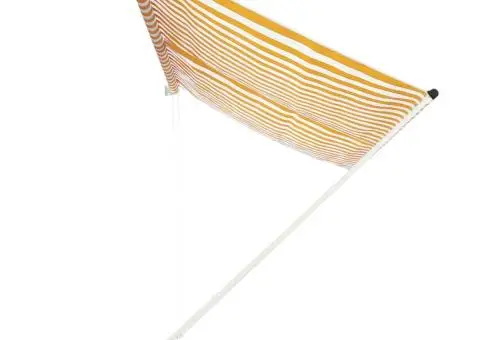 Copertină retractabilă, galben și alb, 300 x 150 cm - 3/5