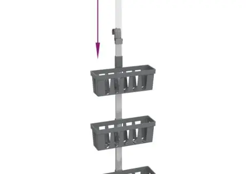 Raft suspendat pentru duș 30x15x(67-105) cm aluminiu - 5/5