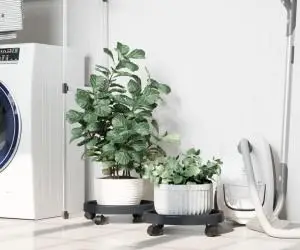 vidaXL Cărucioare pentru plante cu roți 2 buc. gri diametru 34cm 35kg