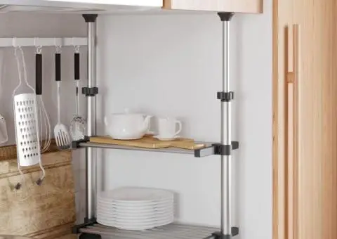 Raft de bucătărie 50x25x(50-70) cm, aluminiu - 1/5