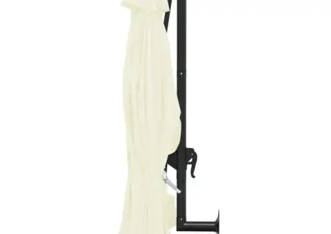 Umbrelă de soare montată pe perete cu LED-uri, nisipiu, 300 cm - 5/5