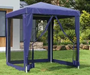 vidaXL Cort de petrecere cu 4 pereți din plasă, albastru, 2x2 m, HDPE