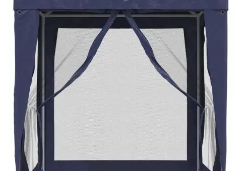 Cort de petrecere cu 4 pereți din plasă, albastru, 2x2 m, HDPE - 3/5